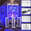 Armoire de bar avec rangement pour bouteilles de vin et bande à DEL Xachary 64,2 po de hauteur, 25,6 po de largeur-10600593