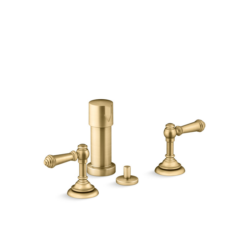 Artifacts Widespread Bidet Faucet with Handles, Lever, Brass