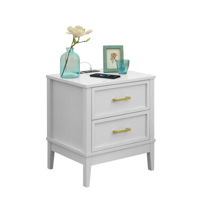 Walter 2 Drawer Wood Nightstand, Bedside Table with Storage Drawers, Night Stand for Bedroom, End Table or Side Table for Living Room, 15.5" D x 18.7" W x 21.7" H