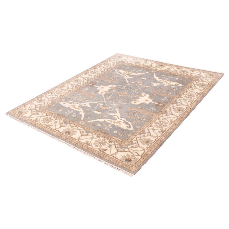 Tapis bleu clair Royal Oushak 7 pi 10 po x 9 pi 10 po