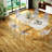 Large Modern Dining Table Set With White Marble Glass And Gold Legs