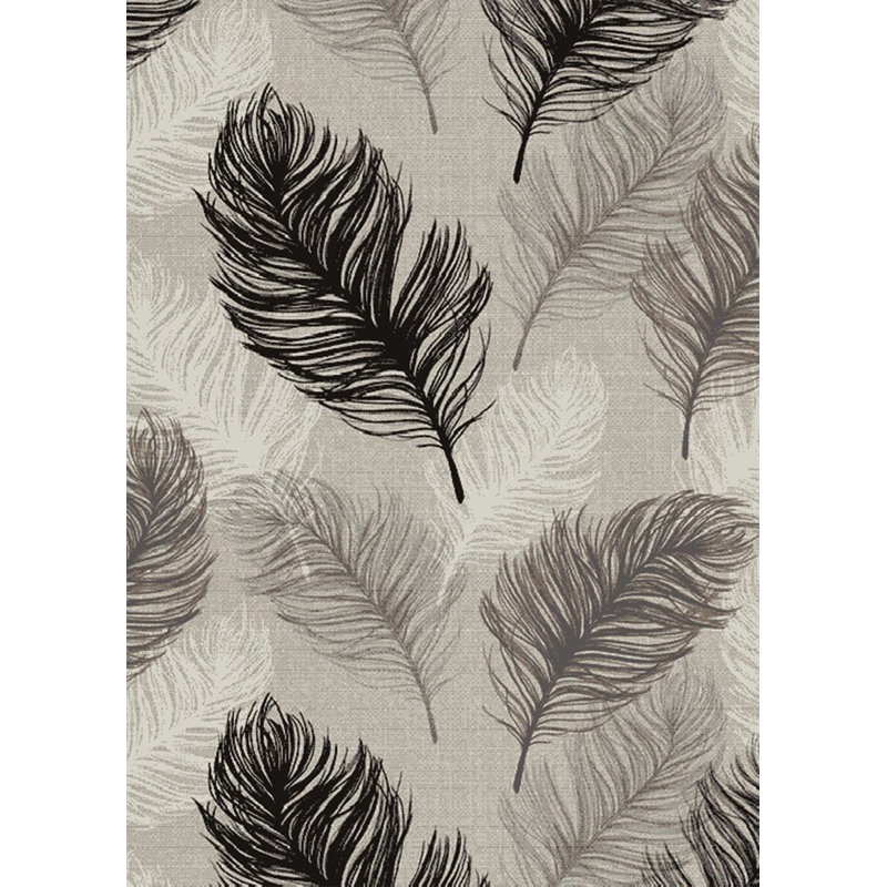 Tapis gris à motif floral Kriszara, Rectangle 5 pi 3 po x 7 pi 3 po