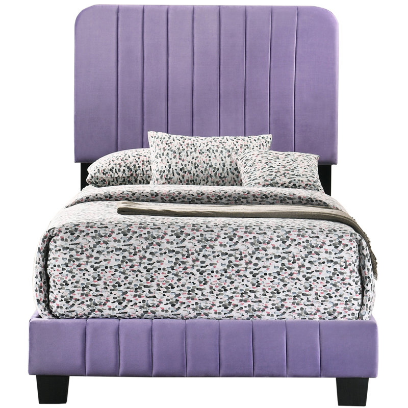 Lit mauve moderne et vif moderne - construction pour un sommeil apaisant, s'adapte au style de la chambre à coucher, assemblage requis avec un cadre solide et élégant, assure un bon besoin