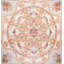 Tapis à poils longs antique à motif de médaillon floral français