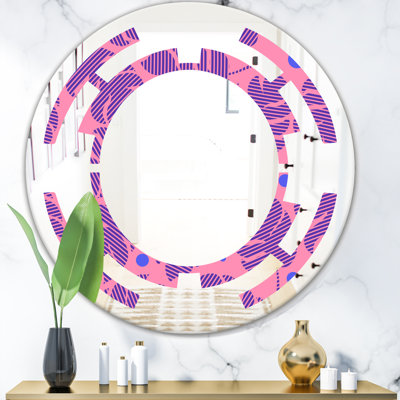 Space Tropical Palm Leaves IV Modern & Contemporary Frameless Wall Mirror