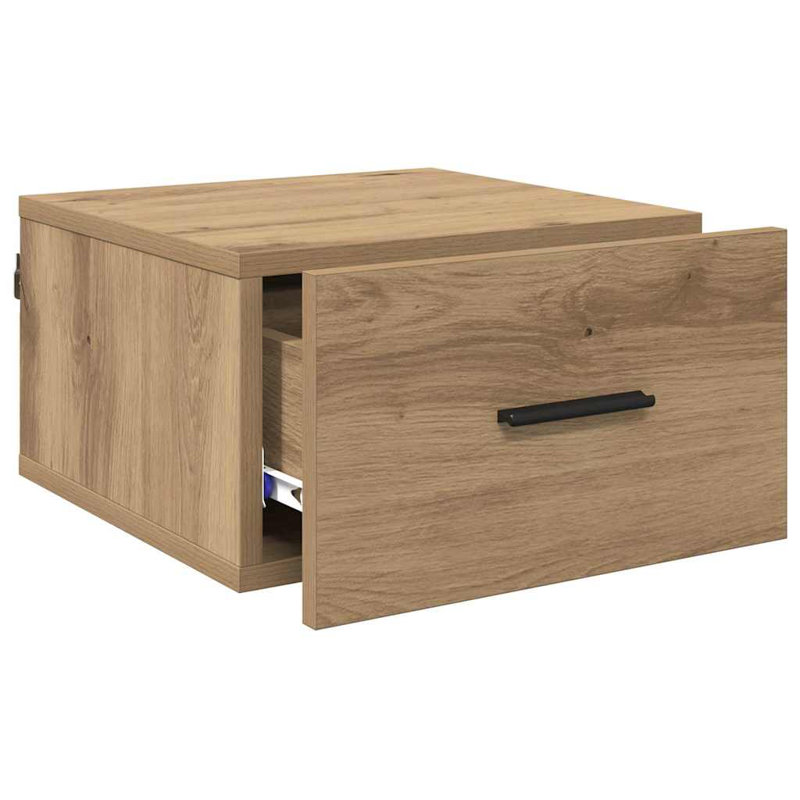 35cm W Manufactured Wood Bedside Table, Artisan Oak