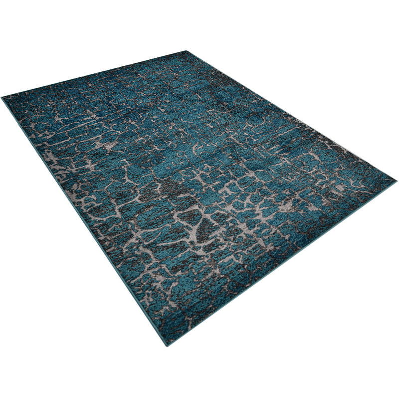 Costales Area Rug Washable Rug Silver Vintage Traditional Non Slip Carpet - Machine Made -Silver & Blue Color | Abstract Design | Area Rugs for Living room, Bedroom