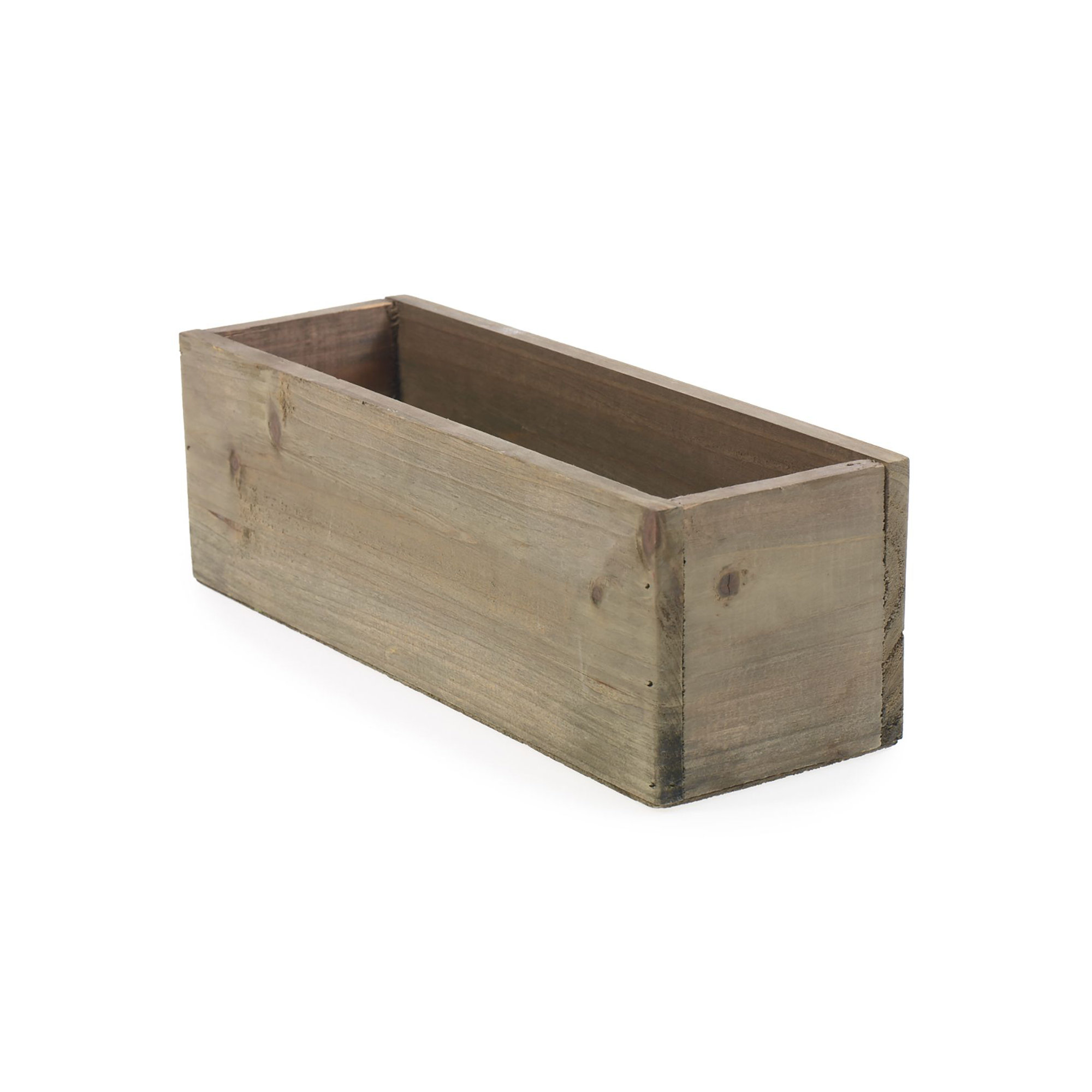 Tariah Handmade Wood Planter Box, Brown, 4" H x 12" W x 4" D