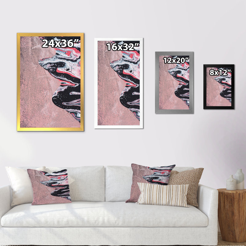 Abstrait vortex bleu brillant - Décoration murale moderne et contemporaine en toile, H 20 po x l 12 po x P 1 po, Cadre blanc