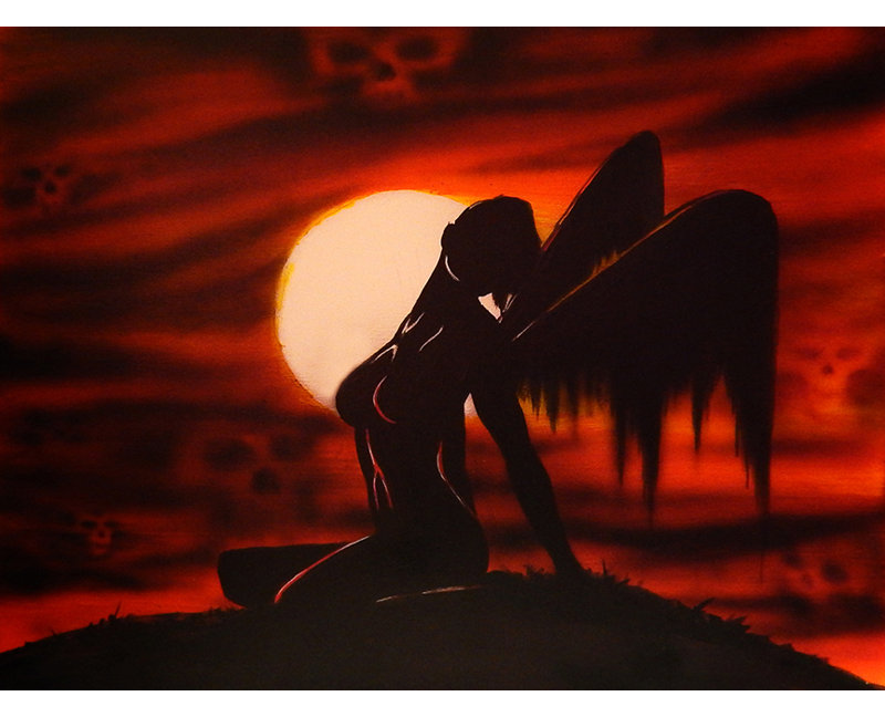 «Fallen Angel» par Ed Capeau, impression sur toile tendue, H 24 po x l 32 po x P 1,5 po