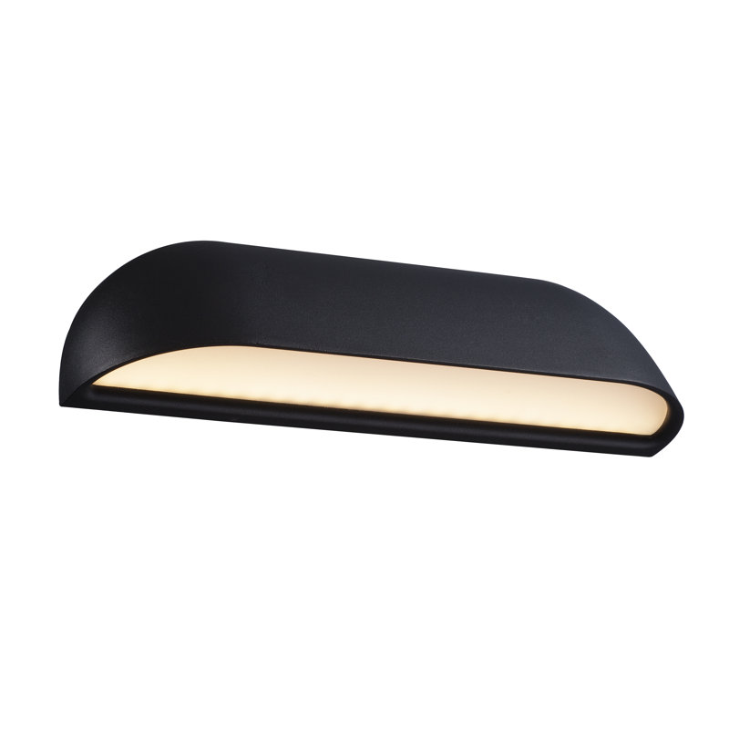 Design For The People - Nordlux 6.8cm H Integrated LED Outdoor Flush Mount, Black, 6.8cm H x 26cm W x 6.8cm D