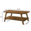 Table basse avec tablette en bois moderne et finition noyer