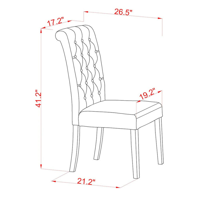 Anglers 18'' H Upholstered Parsons Chair, Black, Light Beige