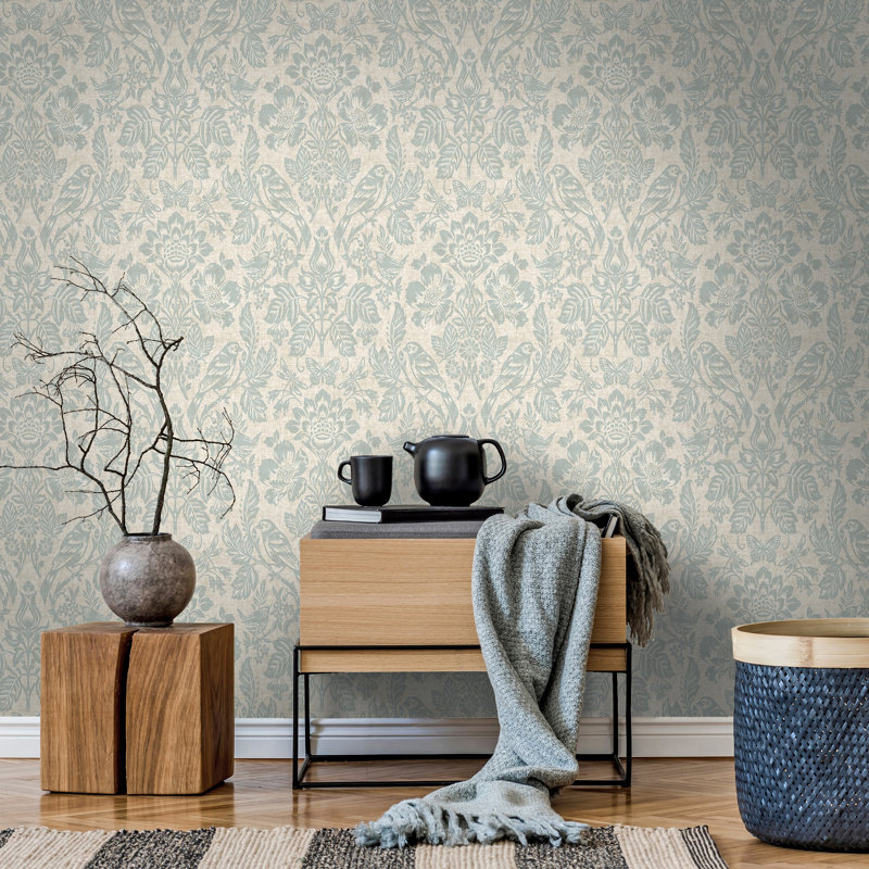 10.05m x 53cm Matte Shimmer Wallpaper Roll, Blue