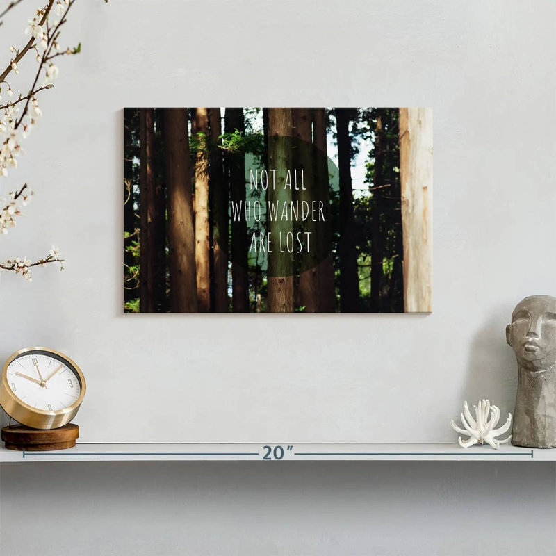 «Not All Who Wander», citation, H 8 po x l 12 po x P 1 po