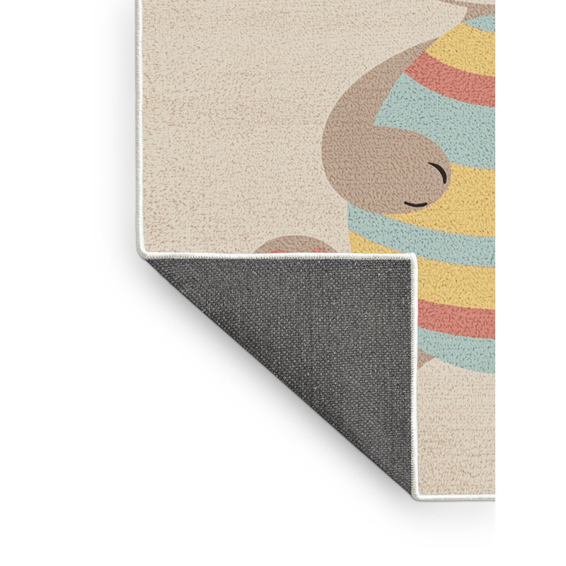 Tapis beige doux et moelleux à motif abstrait moderne et contemporain Fabiano, 3 X 5
