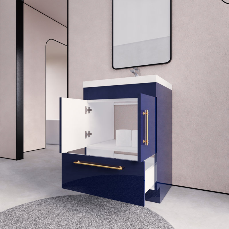 Spring 24" Single Bathroom Vanity, Nigh Blue