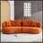 Orange Sectional Sofa With Removable Pillows