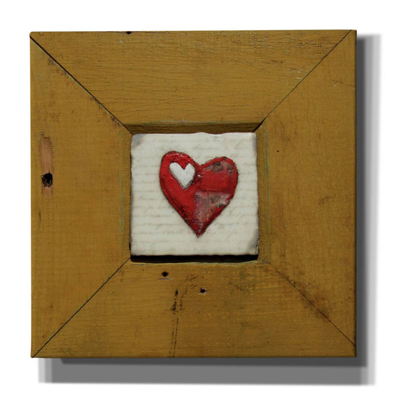 «Hearts Deisre Gold» par LovIsArt, art mural sur toile, H 12 po x l 12 po x P 0,75 po