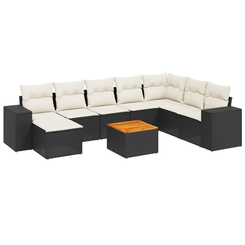 Vidaxl Garden Sofa Set Black