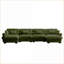 Canapés modulaires en U modernes à 4 places avec repose-pieds mobiles | Siège profond convertible | Velours | Vert olive-1962827808