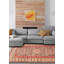 Tapis beige / rouge / gris en laine noué à la main de conception unique 8 pi 3 po x 12 pi New Age Atish