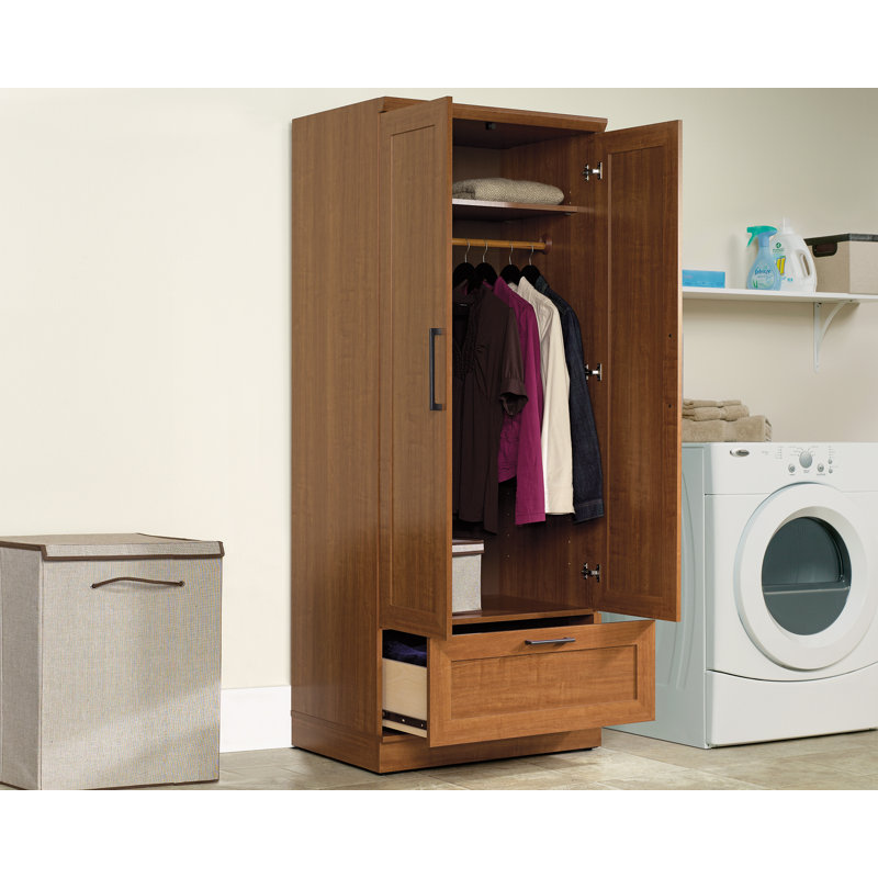 Sienna Oak Finish Tall Wardrobe with Adjustable Shelf