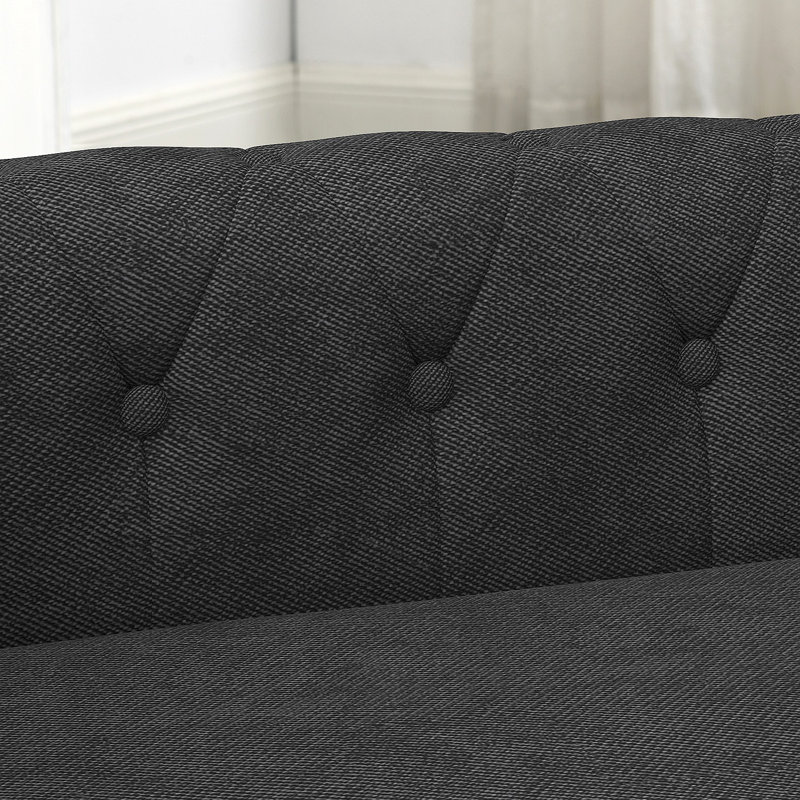 Élégant lit pour animaux de compagnie rectangulaire pour petits et moyens chiens, canapé-lit surélevé durable, canapé pour chien confortable, canapé pour chien en lin moderne et tendance - noir