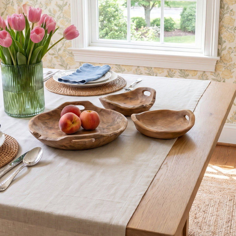 Birch Lane™ Heathcliff Teak Serving Bowl