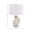 Lampe de table moderne pour table de chevet ou bureau - base sculpturale décorative pour table de salon ou petite chambre - 22 po, ivoire et blanc
