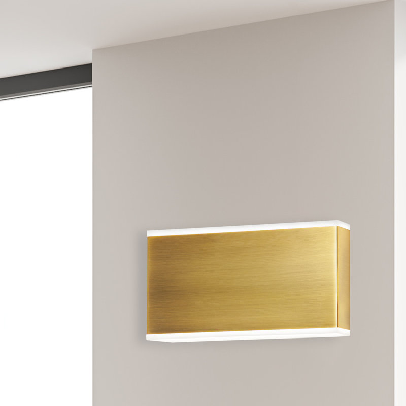 Tarbox Steel LED Flush Mounted Sconce, Aged Brass