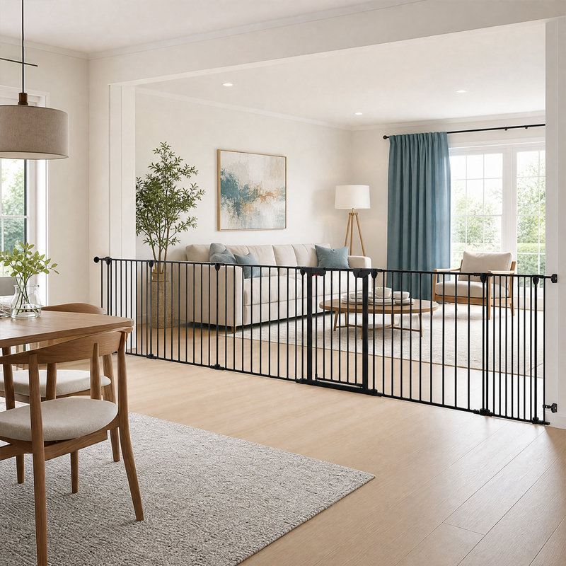 Barrière robuste pour chien avec 6 panneaux - clôture configurable pour animaux, clôture de foyer ou cour de jeu pour animaux de compagnie et enfants