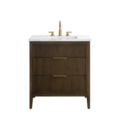 Bilroy 30'' Single Sink Bathroom Vanity with Engineered Stone Top
