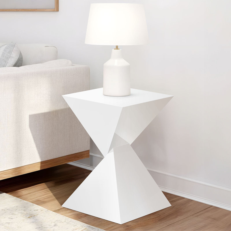 Table de bout en acrylique, Blanc
