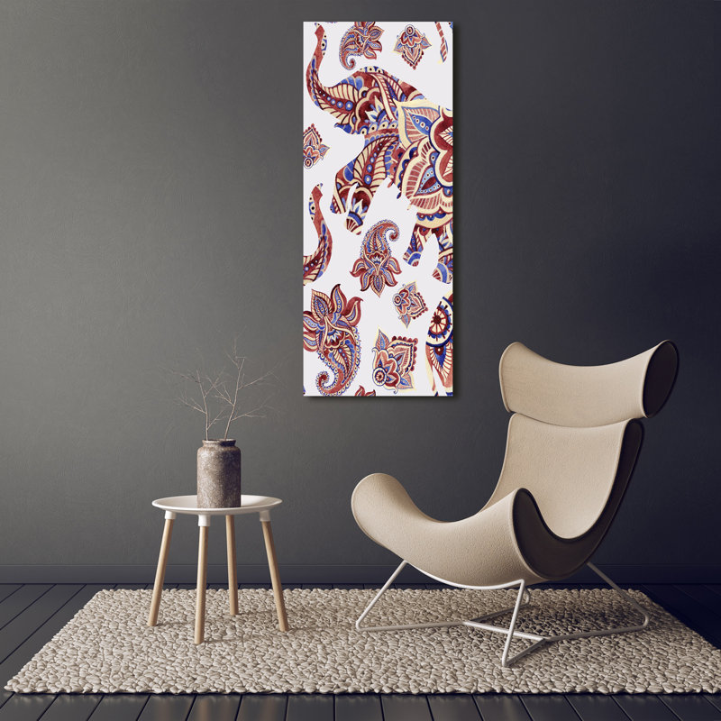 Ethnic Elephant Patterns - Wrapped Canvas Print