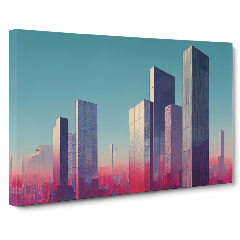 Enthralling Skyscraper Skyline - Wrapped Canvas, 35cm H x 50cm W x 3cm D