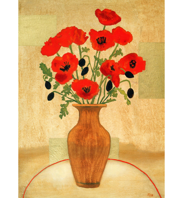 Coquelicots cramoisis, H 24 po x l 18 po