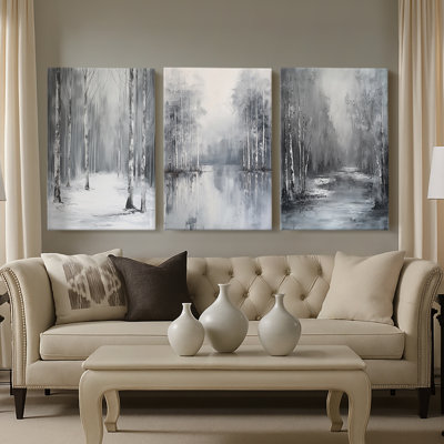 LANDSCAPES Series LXXXIII  -Custom Wrapped Gallery Canvas - 3 Pieces