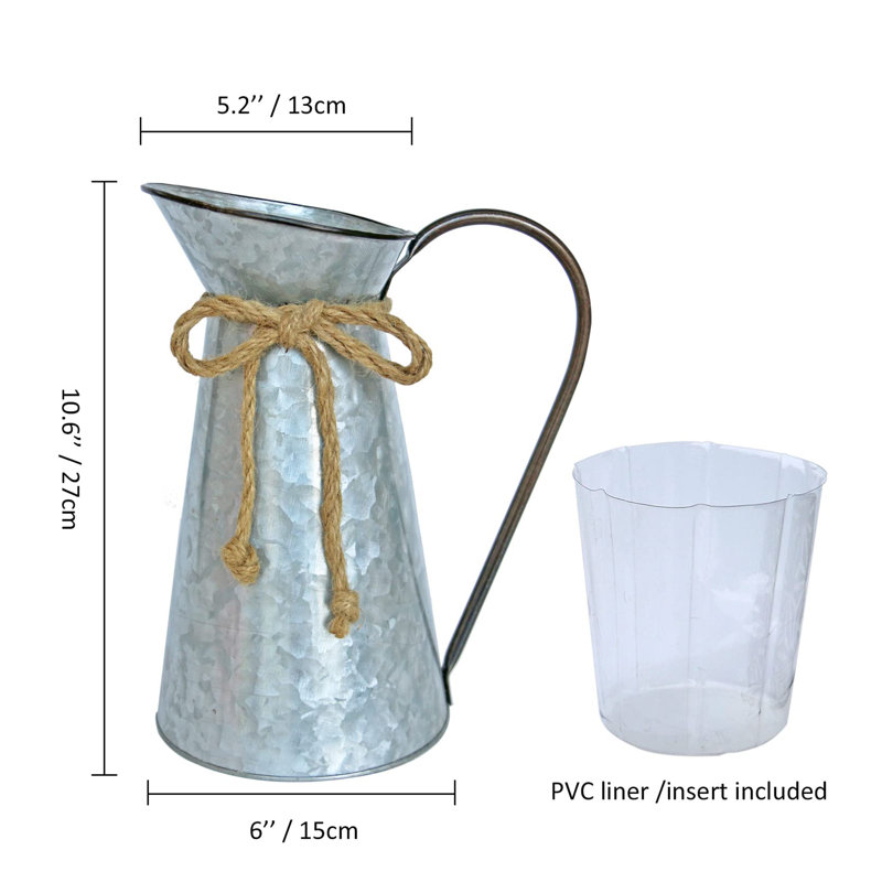 Metal Table Vase, Galvanize