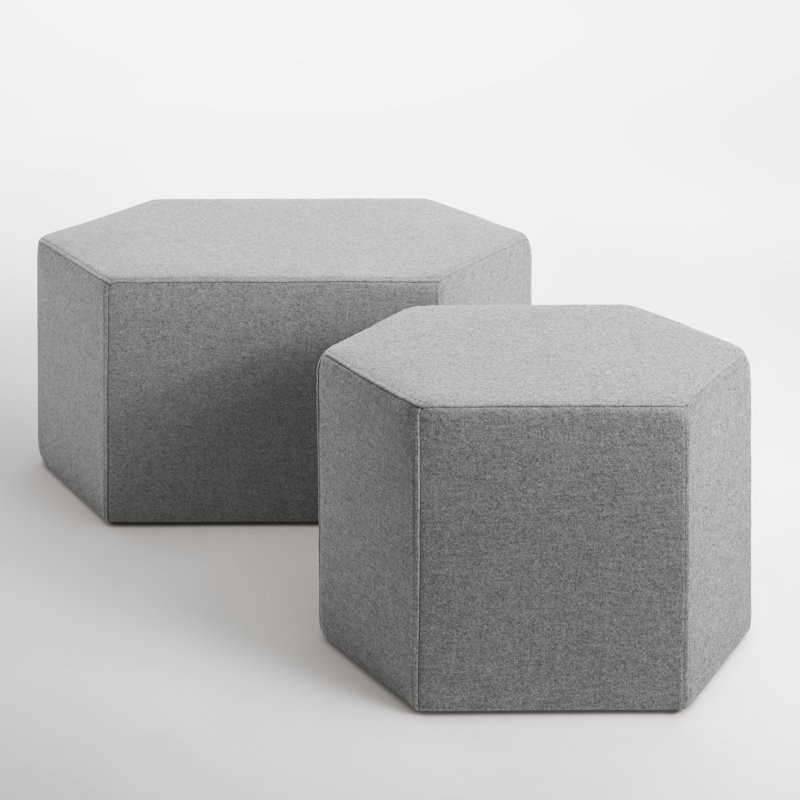 Hecks Hexagon Ottoman, Vesper Light Grey