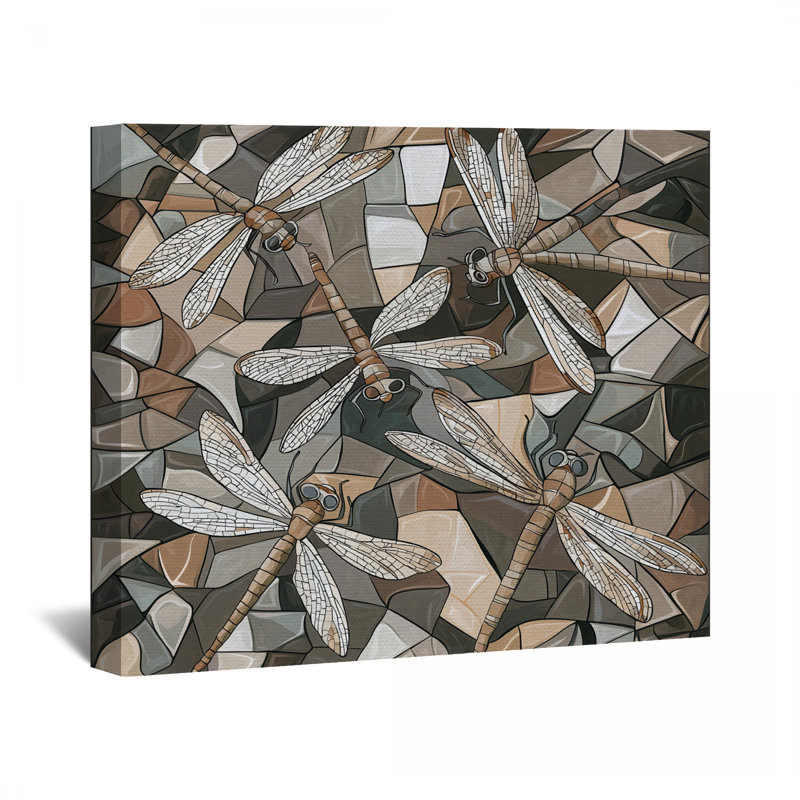 Décoration murale libellules en toile - insecte, H 11 po x l 14 po
