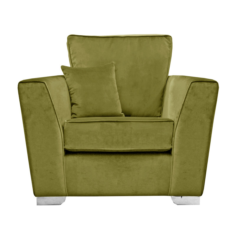 Quade Velvet Armchair, Olive