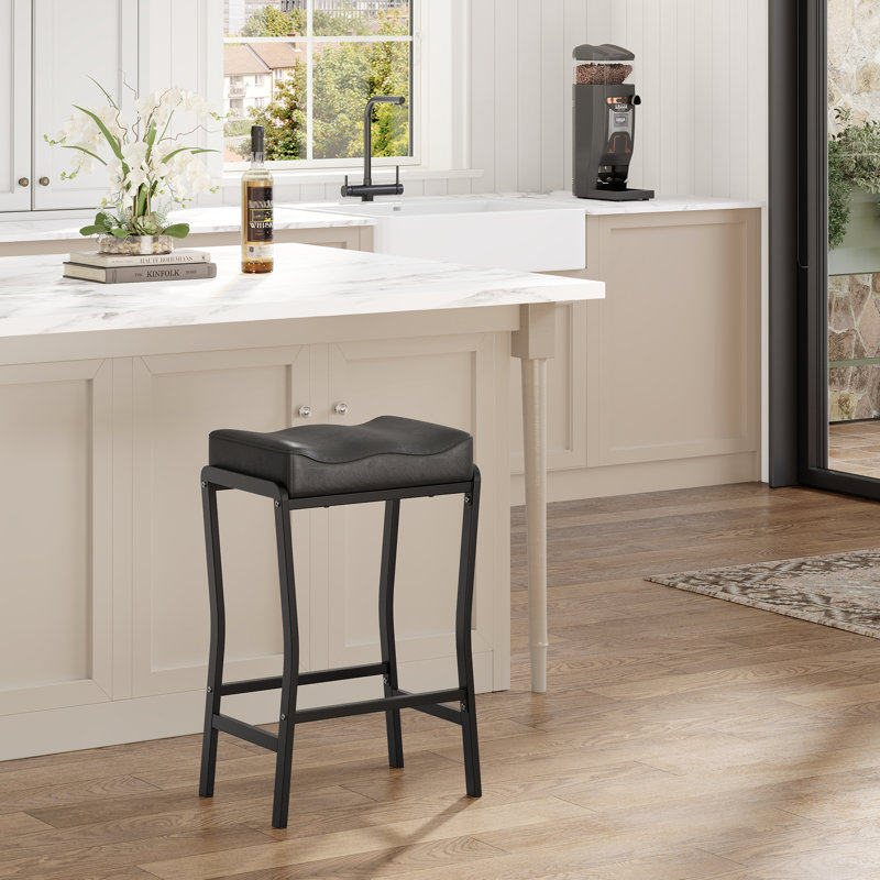Counter Stool with Metal Frame, 1, Black