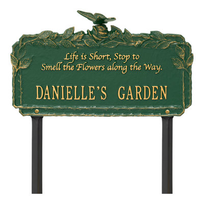 Butterfly Rose Quote Personalized Garden Sign