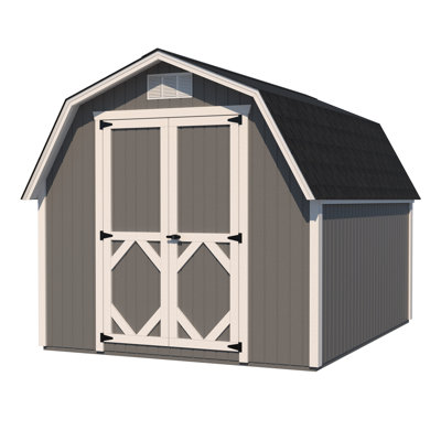 Classic Gambrel Outdoor Wood Storage Barn with 4 ft. Sidewalls -  Little Cottage Co., 10x18 CWGB-4-WPNK