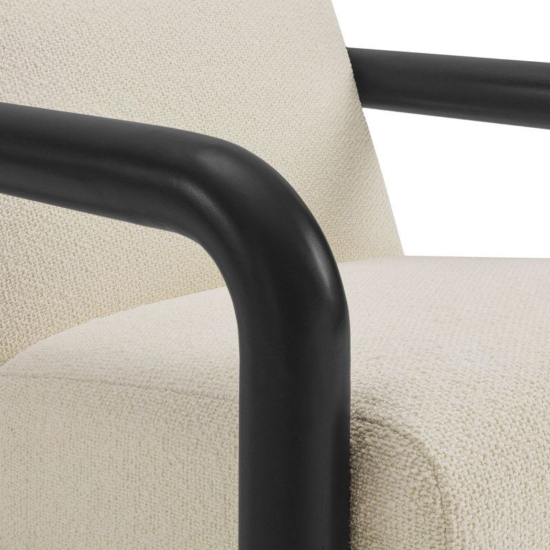 Fauteuil d'appoint Sereno Boucle, Crème, crème, Noir