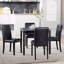 Ensemble de salle à manger en bois 5 pièces: table carrée et 4 chaises rembourrées, décoration en cristal-199258361-199258362