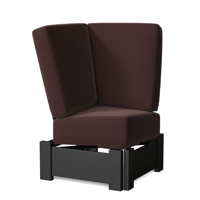 Chaise de patio avec coussins Cherin, Noir texturé, Rouge 1A