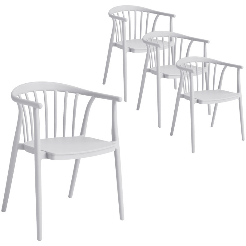 Outdoor Patio Dining Armchair, White