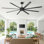 Ventilateur de plafond industriel de 100 pouces avec télécommande et ventilateur de plafond à grandes pales en aluminium VacZon